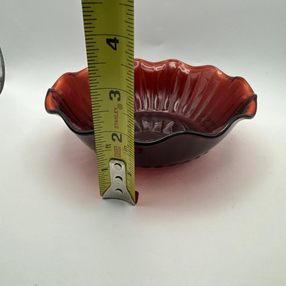 Ruby‎ Red scalloped edge bowl 6.5 inches